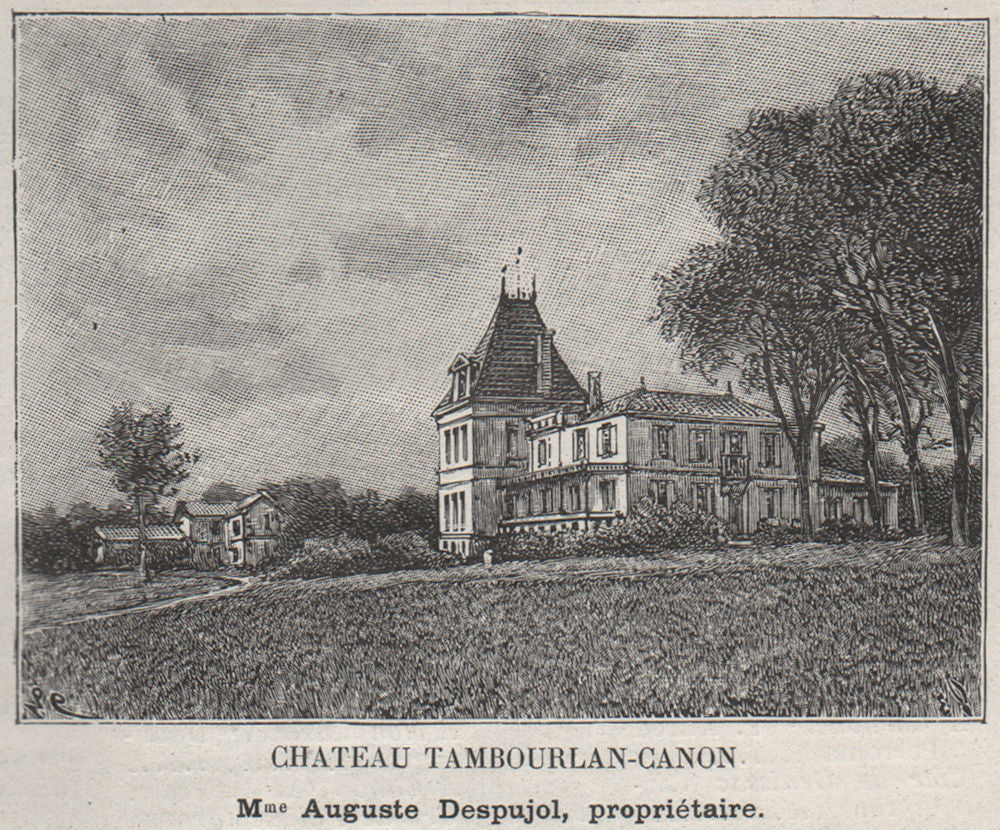 CANTON DE BRANNE. GÉNISSAC. Chateau Tambourlan-Canon. Despujol. SMALL 1908